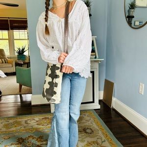 Maika Cream and Taupe canvas bag.  Gentle used